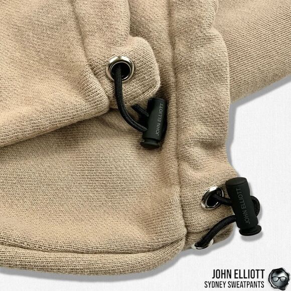 JOHN ELLIOTT SYDNEY JOGGER SWEATPANTS IN SHARK BEIGE MEN’S MEDIUM LUXURY PANTS - Picture 9 of 14